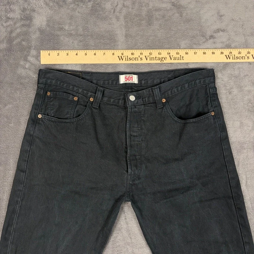 Levi's Jeans‎ Men 38x36 Black 501 Original Straight Leg Button Fly Denim Pants